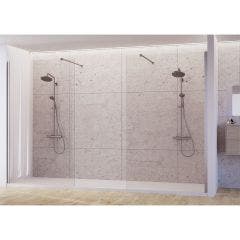 Rosery Nova Series K Double Ended Wetroom Shower Wall with Straight Stabilising Bar