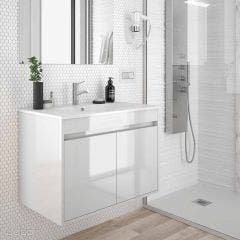 Salgar Noja 2 Door 600mm Vanity Unit (Gloss White) and 1 Taphole Basin