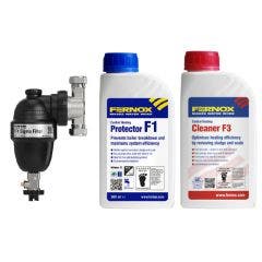 Fernox 22mm Valved Filter with F1 Protector and F3 Cleaner