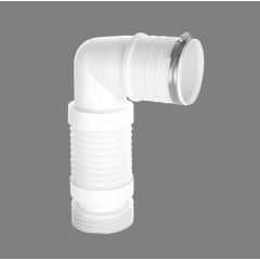 McAlpine Short 90° Back to Wall Flexible Pan Connector with Clamp