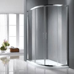 Rosery 1200 x 800mm Offset Quad Shower Door with Easy Clean Glass