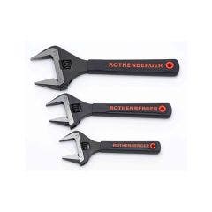 Rothenberger 6", 8" & 10" Wide Jaw Adjustable Wrench Pack