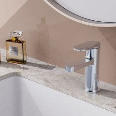 Grafton Basin Mixer with Push Button Waste (Chrome)