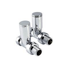 Intatec Straight Modern Chrome Radiator Valve (Pair)