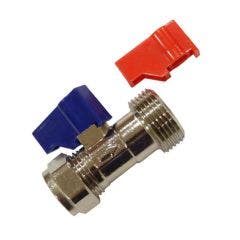 Heat Merchants 1/2" Straight Washing Machine Valve (Chrome) WRAS Approved