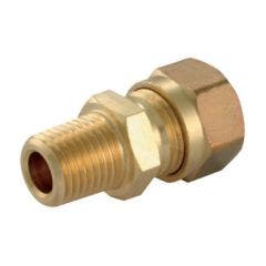 Midbrass Microbore 10mm x ¼" Male 611 Straight Coupler Compression Fitting